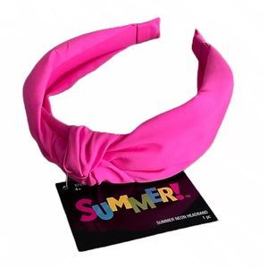Summer Top Knot Headband Color:Neon Pink Size:One Size